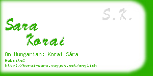 sara korai business card